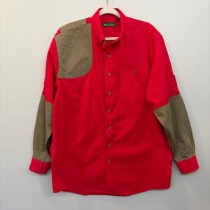 Kevins Plantation Collection Men's Shooting Shirt Right Handed Size L Red Brown